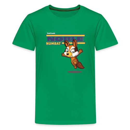 Noble Numbat Character Comfort Kids Tee - kelly green