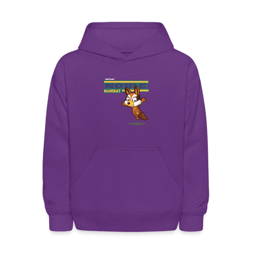 Noble Numbat Character Comfort Kids Hoodie - purple