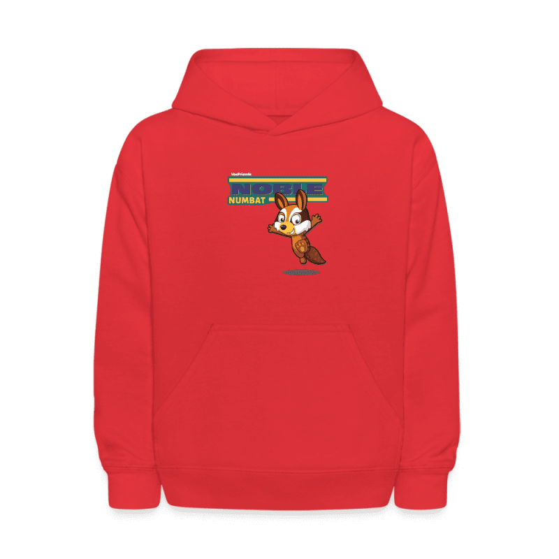 Noble Numbat Character Comfort Kids Hoodie - red