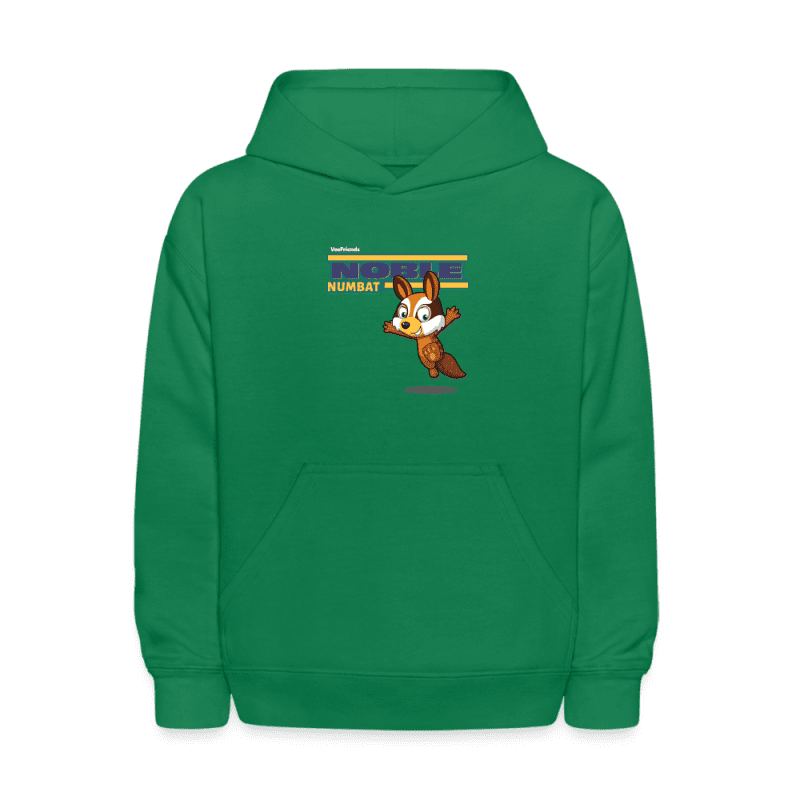 Noble Numbat Character Comfort Kids Hoodie - kelly green