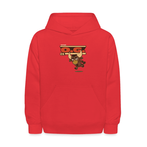 O.G. Ox Character Comfort Kids Hoodie - red