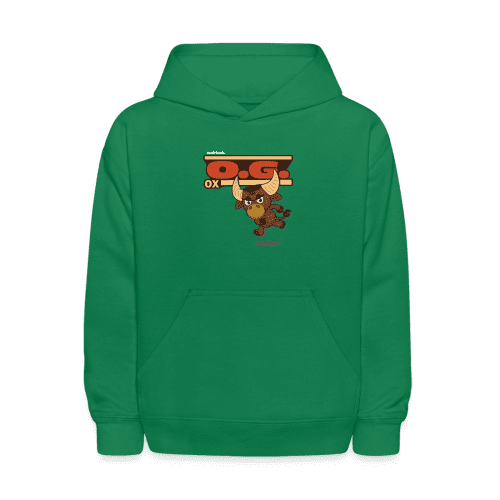 O.G. Ox Character Comfort Kids Hoodie - kelly green