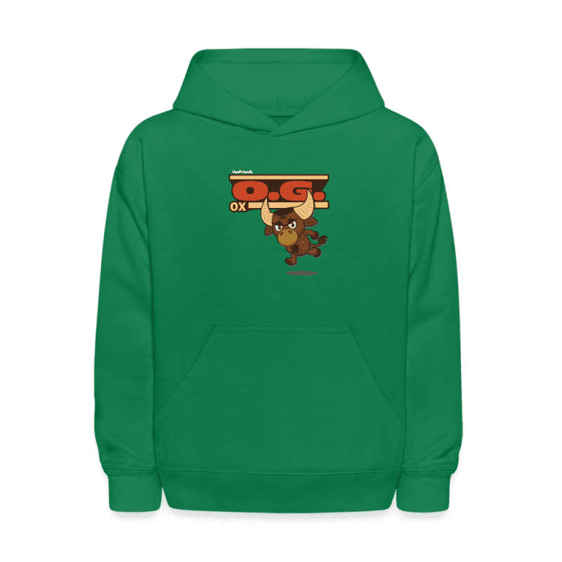 O.G. Ox Character Comfort Kids Hoodie - kelly green