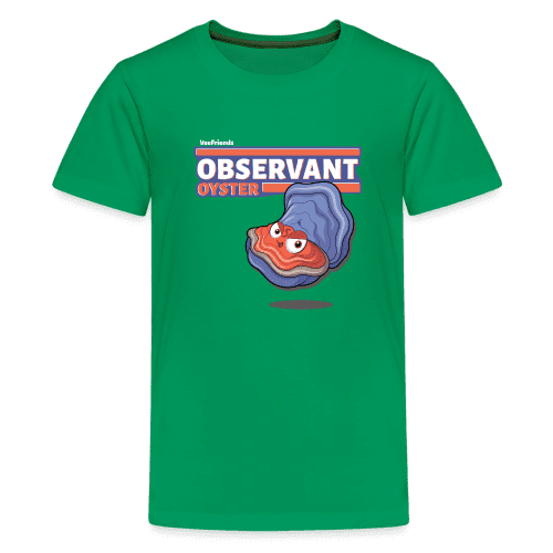 Observant Oyster Character Comfort Kids Tee - kelly green