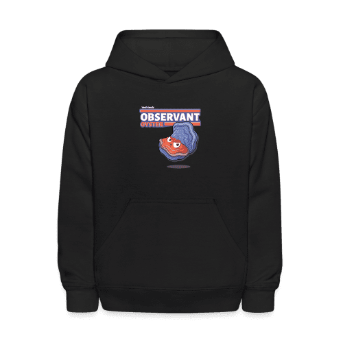 Observant Oyster Character Comfort Kids Hoodie - black