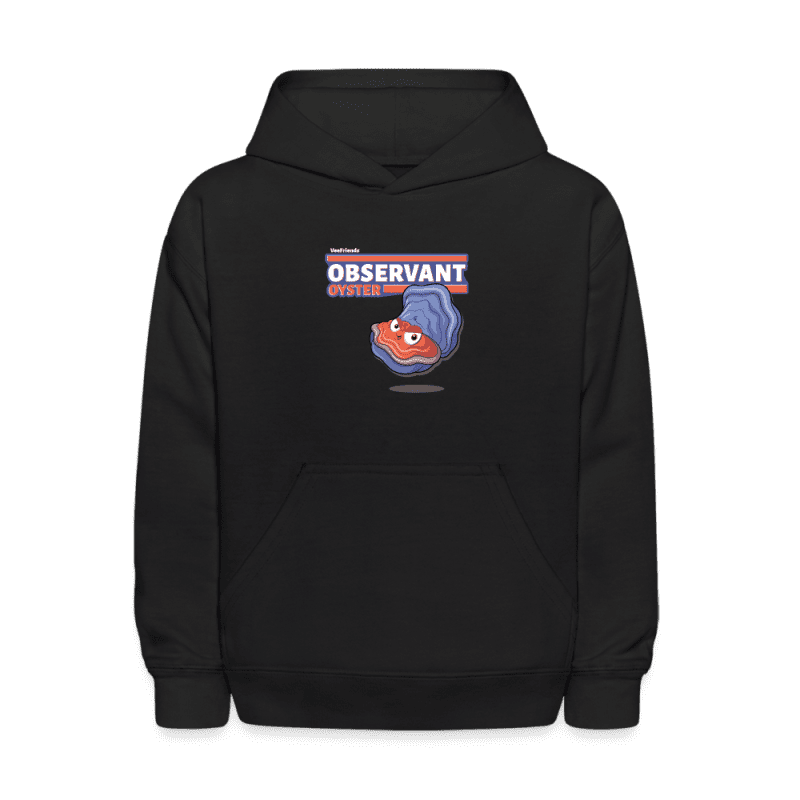 Observant Oyster Character Comfort Kids Hoodie - black