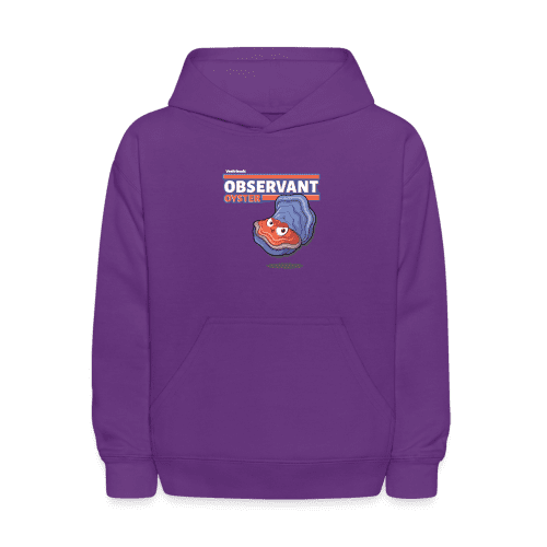 Observant Oyster Character Comfort Kids Hoodie - purple