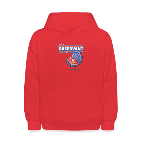 Observant Oyster Character Comfort Kids Hoodie - red