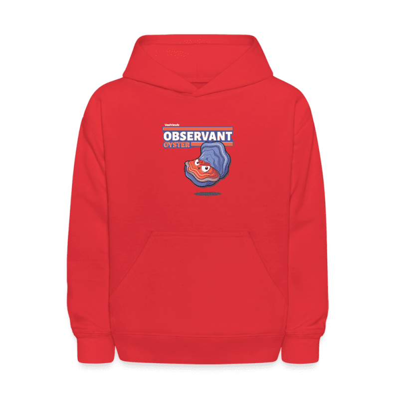 Observant Oyster Character Comfort Kids Hoodie - red