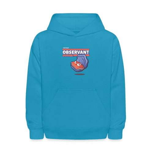 Observant Oyster Character Comfort Kids Hoodie - turquoise