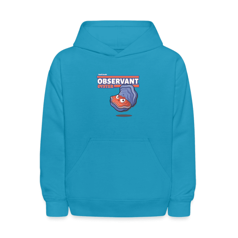 Observant Oyster Character Comfort Kids Hoodie - turquoise