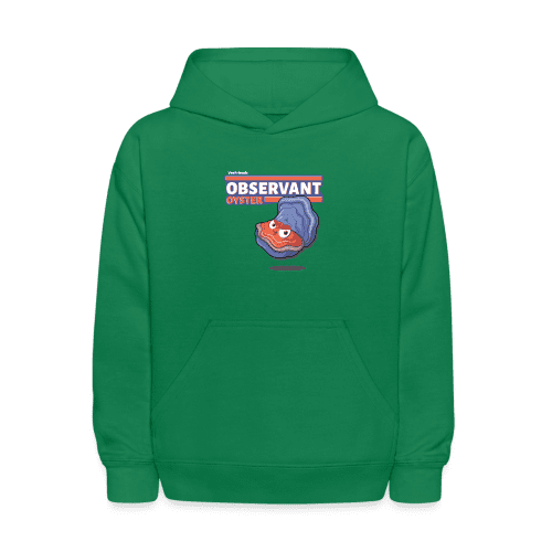 Observant Oyster Character Comfort Kids Hoodie - kelly green