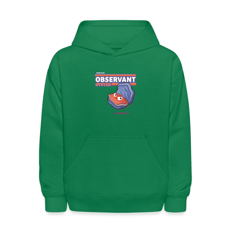 Observant Oyster Character Comfort Kids Hoodie - kelly green