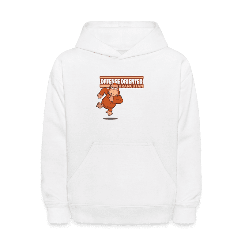 Offense Oriented Orangutan Character Comfort Kids Hoodie - white