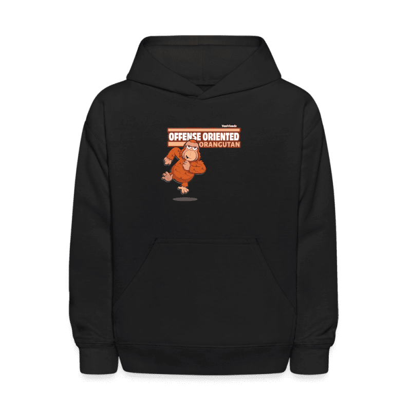 Offense Oriented Orangutan Character Comfort Kids Hoodie - black