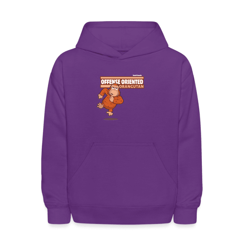 Offense Oriented Orangutan Character Comfort Kids Hoodie - purple