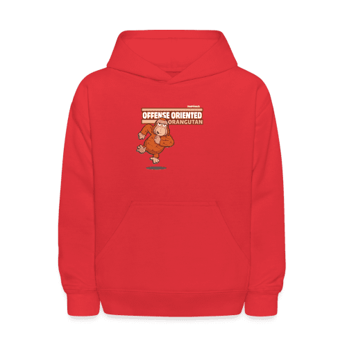 Offense Oriented Orangutan Character Comfort Kids Hoodie - red