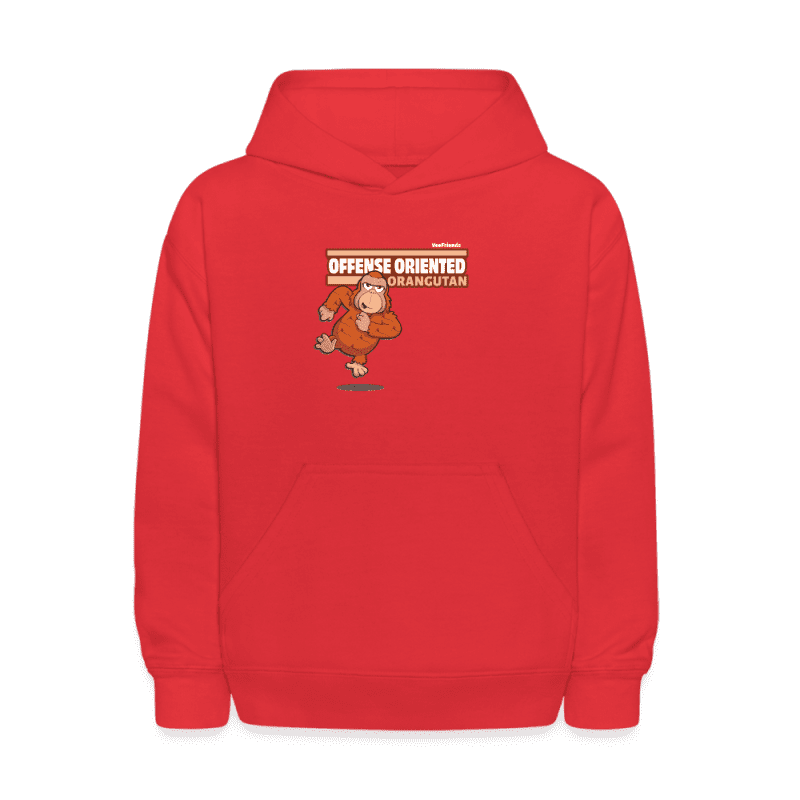 Offense Oriented Orangutan Character Comfort Kids Hoodie - red