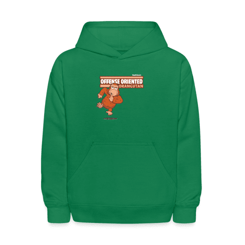 Offense Oriented Orangutan Character Comfort Kids Hoodie - kelly green