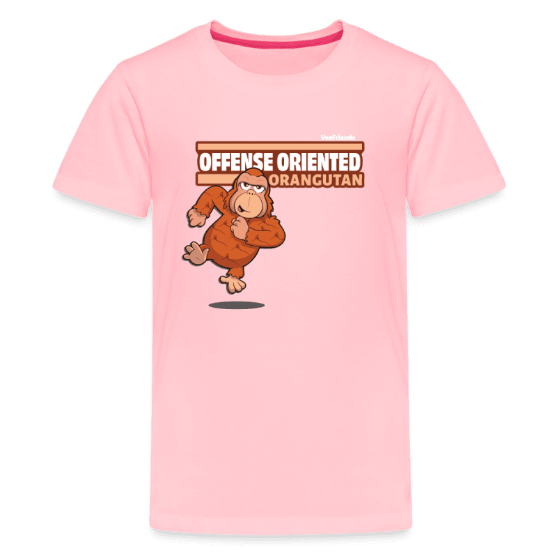 Offense Oriented Orangutan Character Comfort Kids Tee - pink