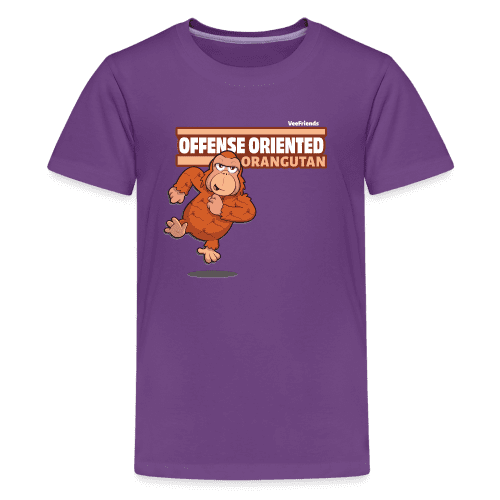 Offense Oriented Orangutan Character Comfort Kids Tee - purple