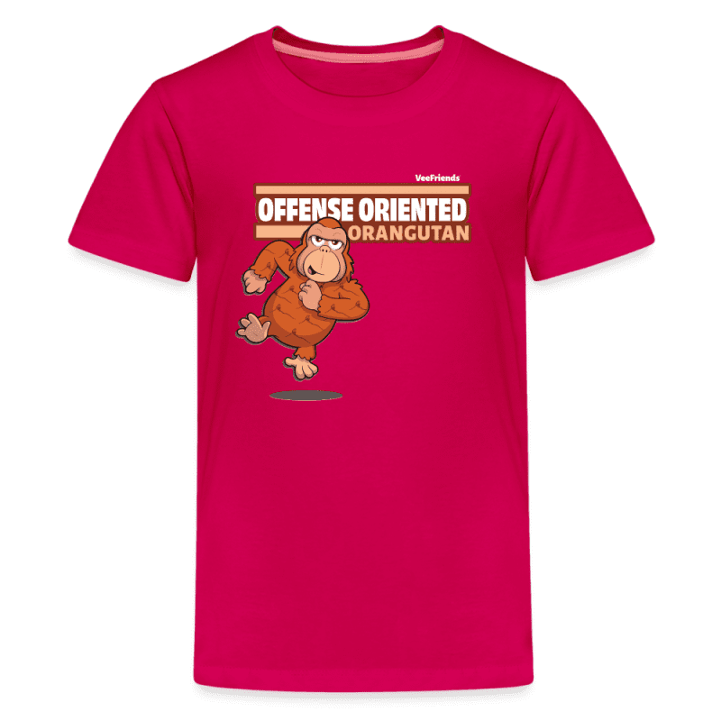 Offense Oriented Orangutan Character Comfort Kids Tee - dark pink