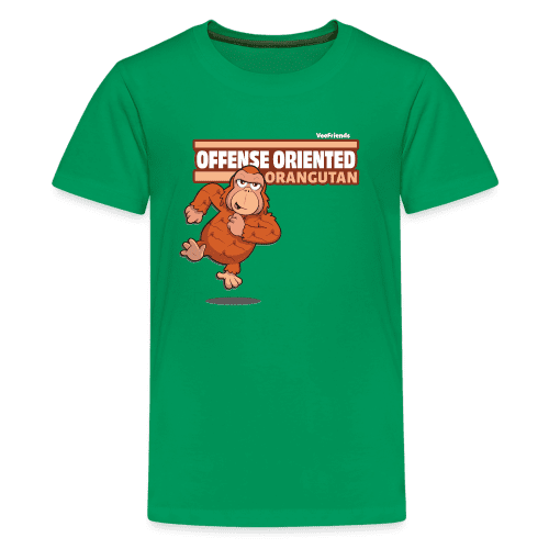 Offense Oriented Orangutan Character Comfort Kids Tee - kelly green