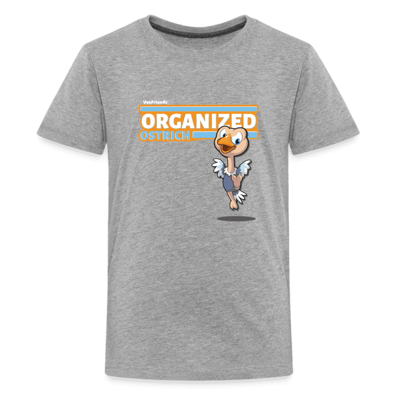 Organized Ostrich Character Comfort Kids Tee - heather gray