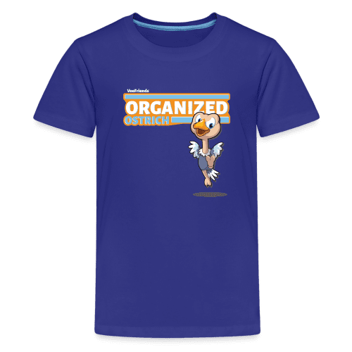 Organized Ostrich Character Comfort Kids Tee - royal blue