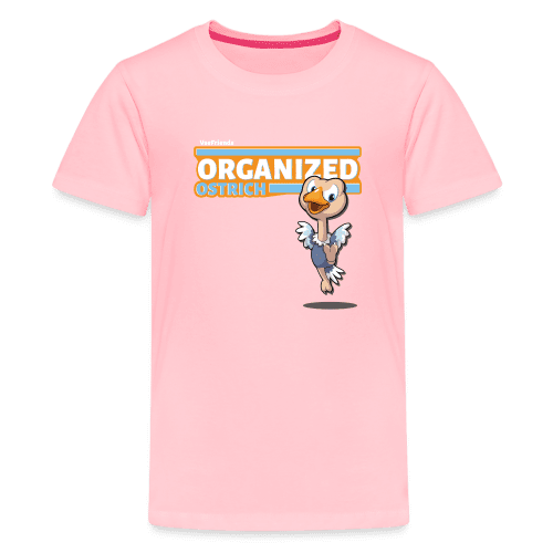 Organized Ostrich Character Comfort Kids Tee - pink