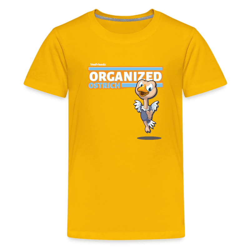 Organized Ostrich Character Comfort Kids Tee - sun yellow