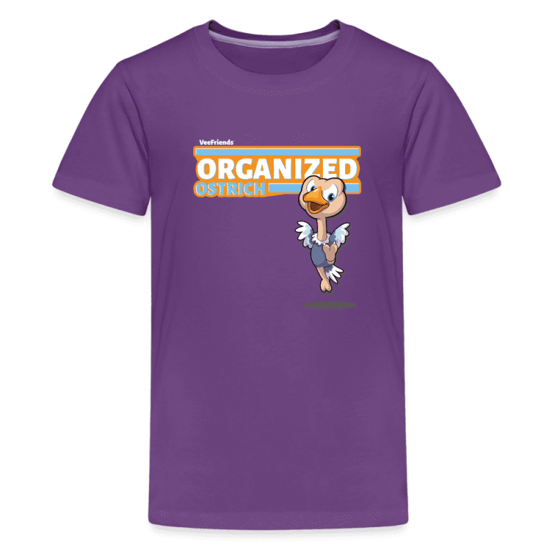 Organized Ostrich Character Comfort Kids Tee - purple