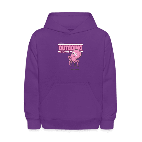 Outgoing Octopus Character Comfort Kids Hoodie - purple