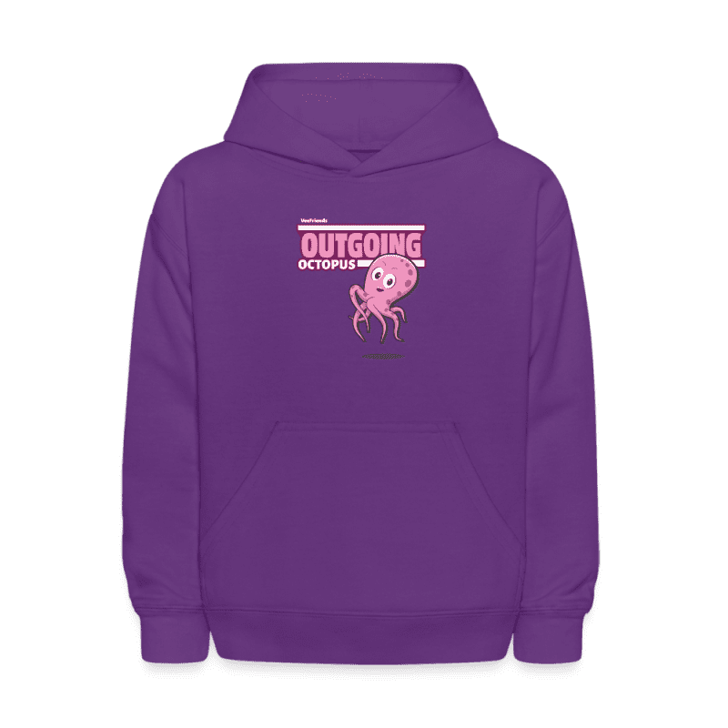 Outgoing Octopus Character Comfort Kids Hoodie - purple