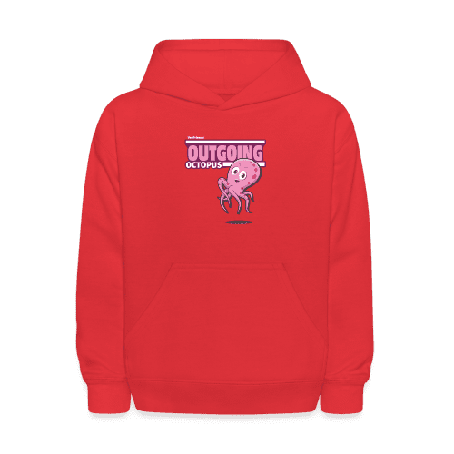 Outgoing Octopus Character Comfort Kids Hoodie - red