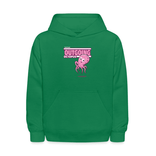 Outgoing Octopus Character Comfort Kids Hoodie - kelly green