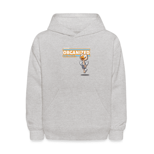 Organized Ostrich Character Comfort Kids Hoodie - heather gray