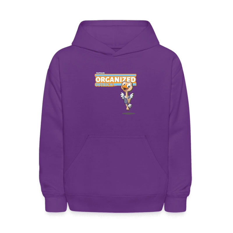 Organized Ostrich Character Comfort Kids Hoodie - purple