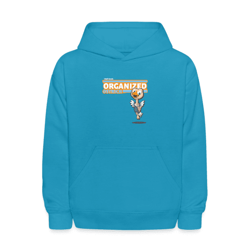 Organized Ostrich Character Comfort Kids Hoodie - turquoise