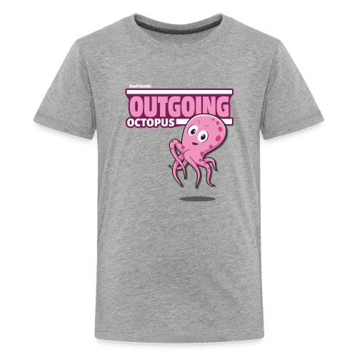 Outgoing Octopus Character Comfort Kids Tee - heather gray