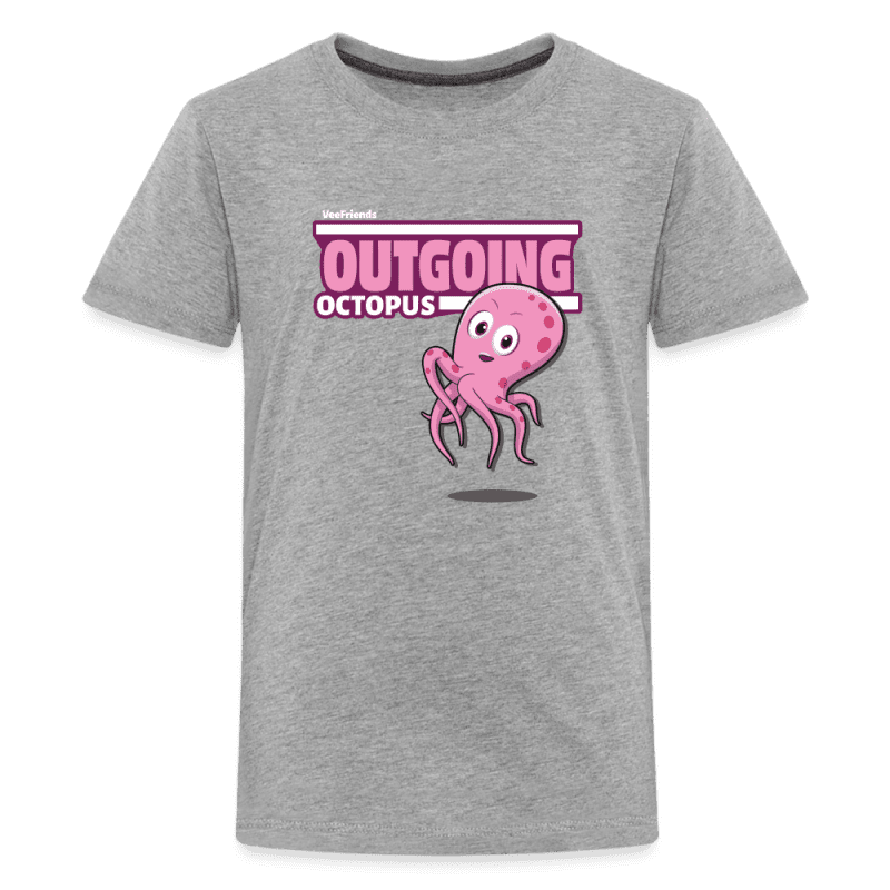 Outgoing Octopus Character Comfort Kids Tee - heather gray