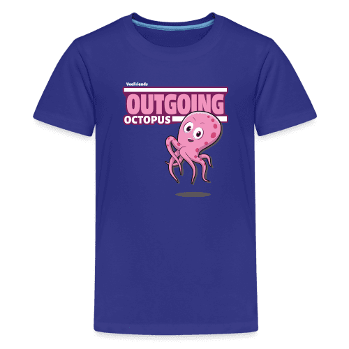 Outgoing Octopus Character Comfort Kids Tee - royal blue