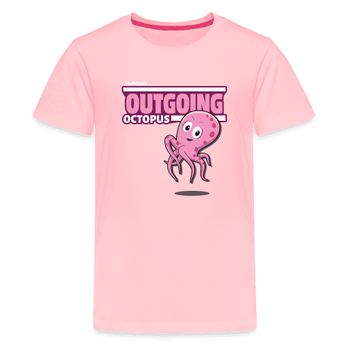 Outgoing Octopus Character Comfort Kids Tee - pink