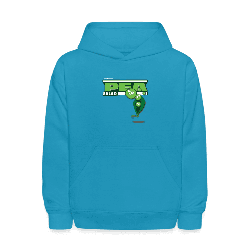 Pea Salad Character Comfort Kids Hoodie - turquoise