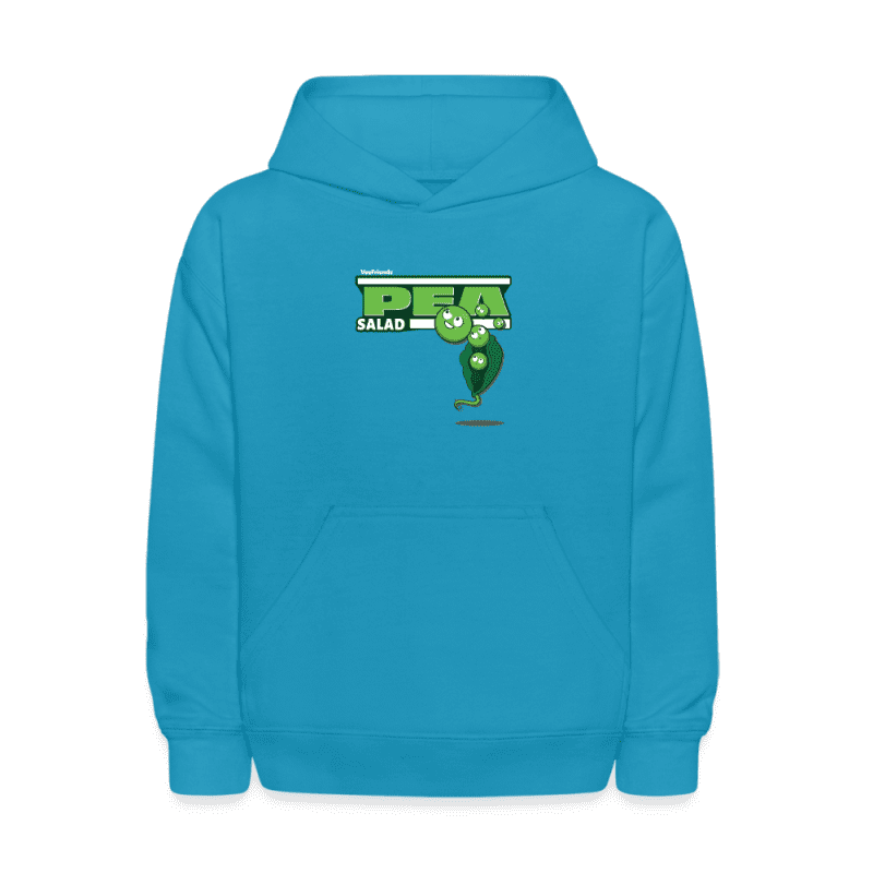 Pea Salad Character Comfort Kids Hoodie - turquoise