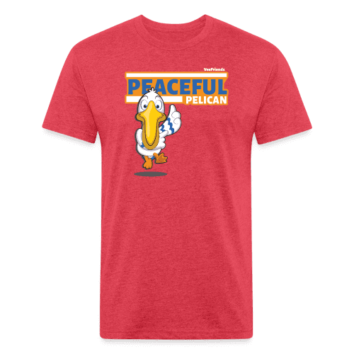 Peaceful Pelican Character Comfort Adult Tee - heather red