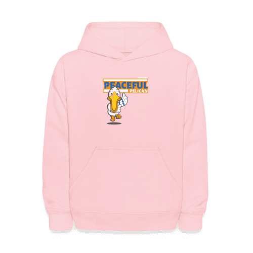 Peaceful Pelican Character Comfort Kids Hoodie - pink