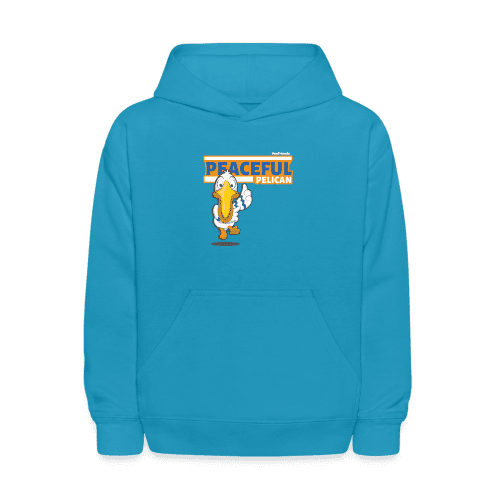 Peaceful Pelican Character Comfort Kids Hoodie - turquoise