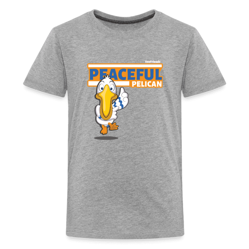 Peaceful Pelican Character Comfort Kids Tee - heather gray