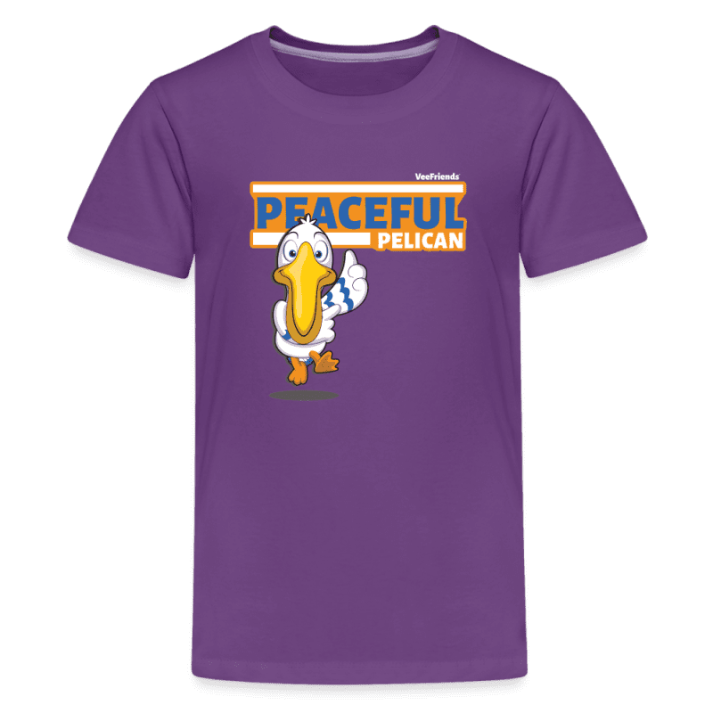 Peaceful Pelican Character Comfort Kids Tee - purple